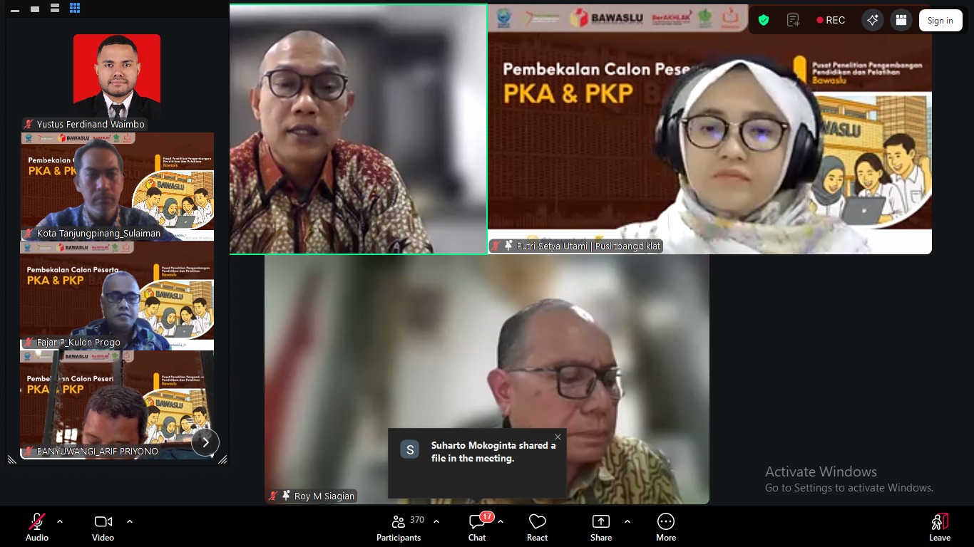 Kepala Sekretariat Bawaslu Kota Tanjungpinang, Sulaiman, S.Sos., mengikuti Pembekalan Calon Peserta Pelatihan Kepemimpinan Administrator (PKA) Tahun 2026