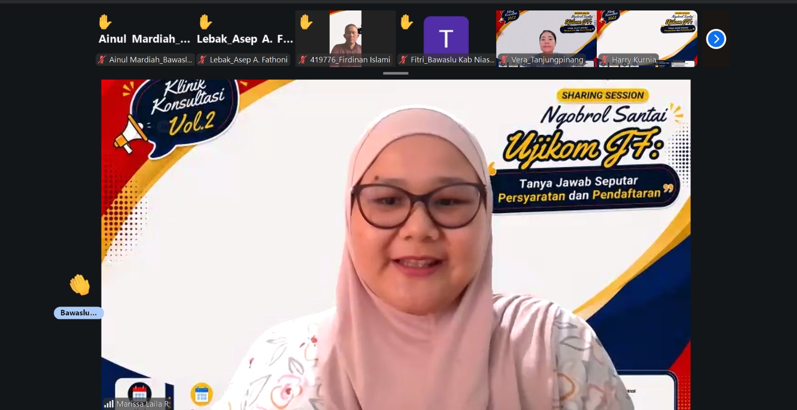 Kasubag Adminstrasi mengikuti Zoom Meeting yang diselenggarakan oleh Bawaslu RI