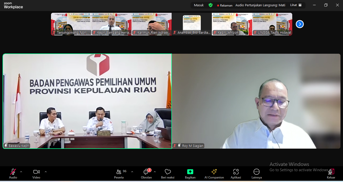 Bawaslu Kota Tanjungpinang mengikuti kegiatan penutupan Orientasi Pegawai Pemerintah dengan Perjanjian Kerja (PPPK) Bawaslu Provinsi dan Bawaslu Kabupaten/Kota se-Provinsi Kepulauan Riau Tahun 2026