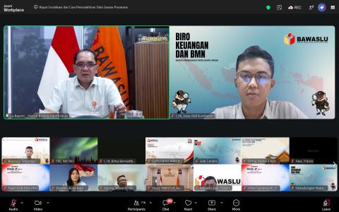 zoom kegiatan Sosialisasi dan Simulasi Cara Pemutakhiran Data Sarana Prasarana