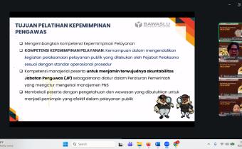Kasubbag Administrasi Vera Marini Situmeang dan Kasubbag (P3SPH) M. Afandi mengikuti kegiatan Pembekalan Calon Peserta Pelatihan Kepemimpinan Pengawas (PKP) Tahun 2026 melalui Zoom Meeting